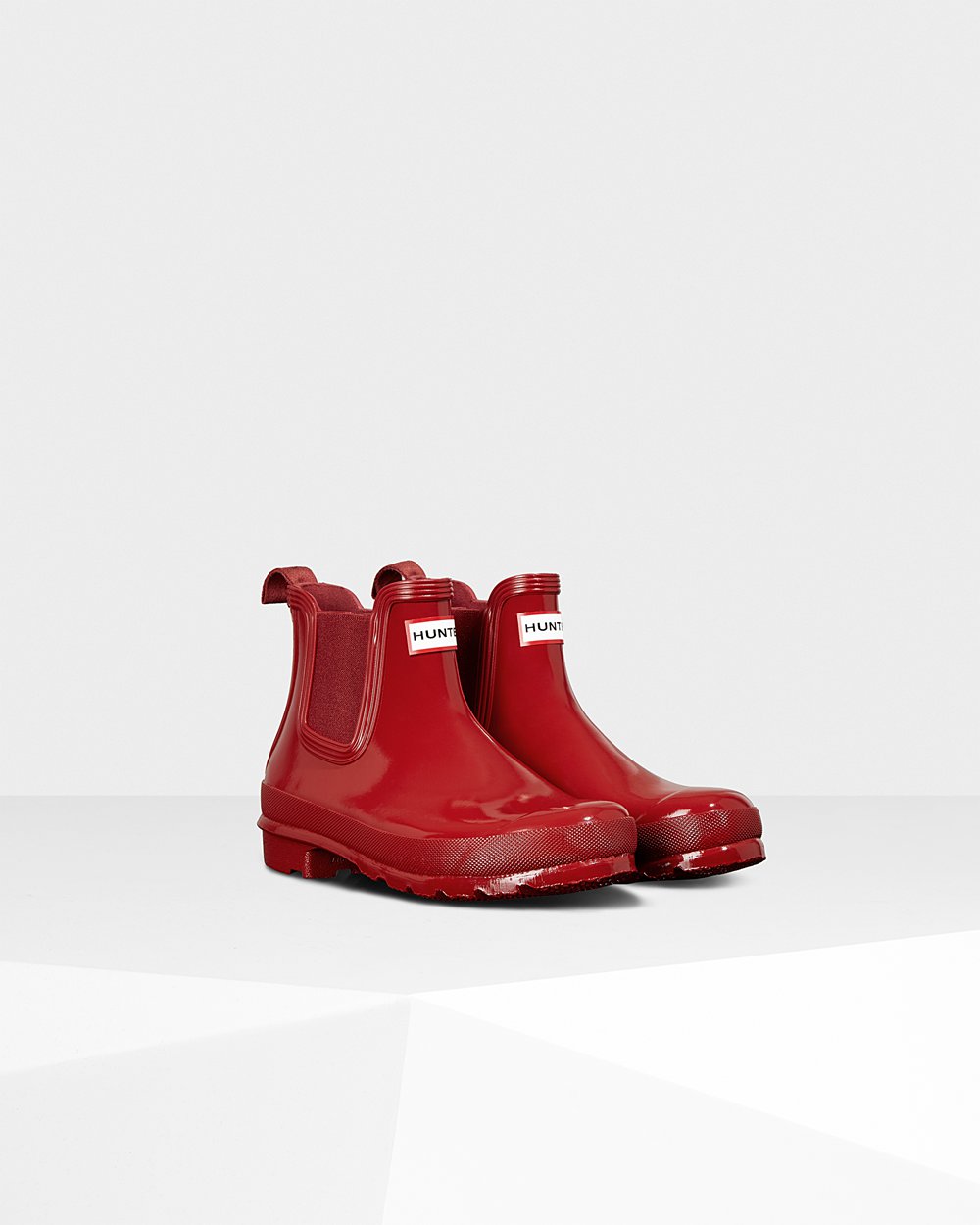 Hunter Original Gloss Chelsea Boots - Online Womens Red - BQSNIO098